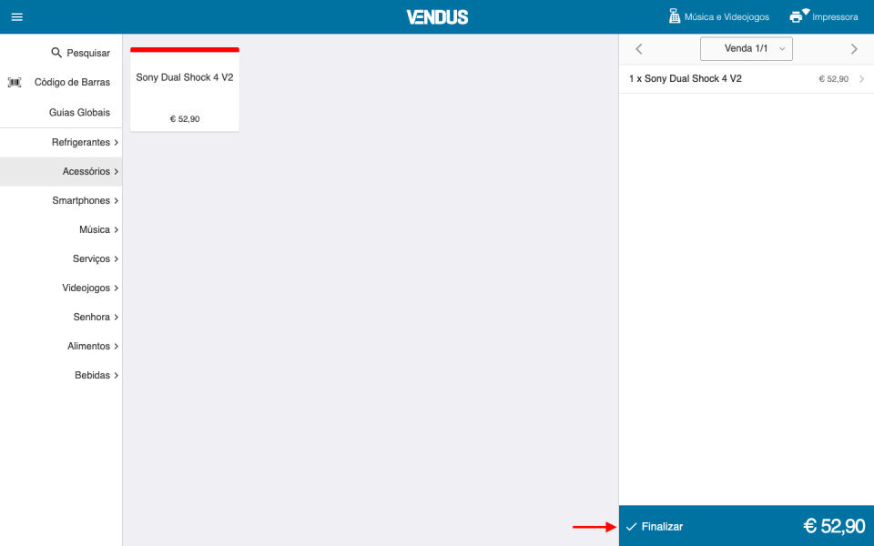 Vendus App - Finalizar
