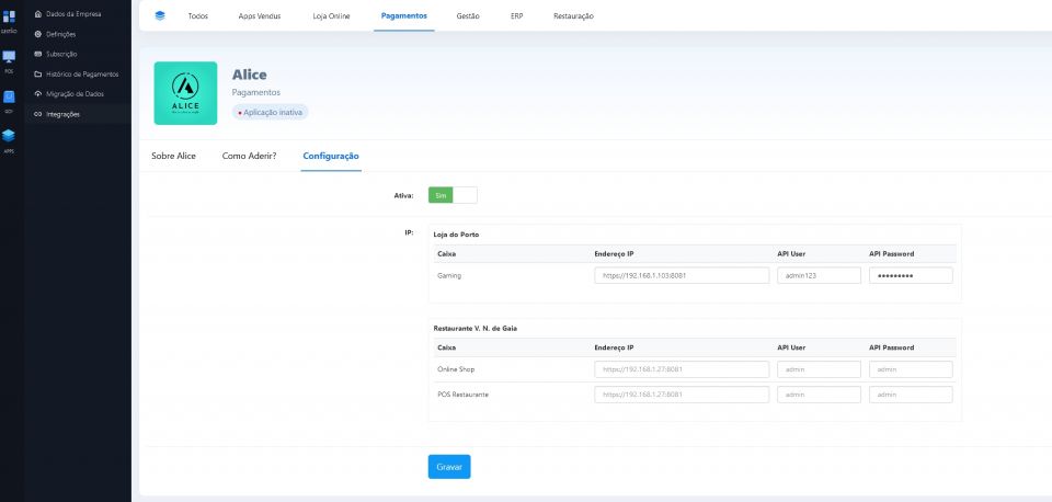 Ativar sistema pagamento automático